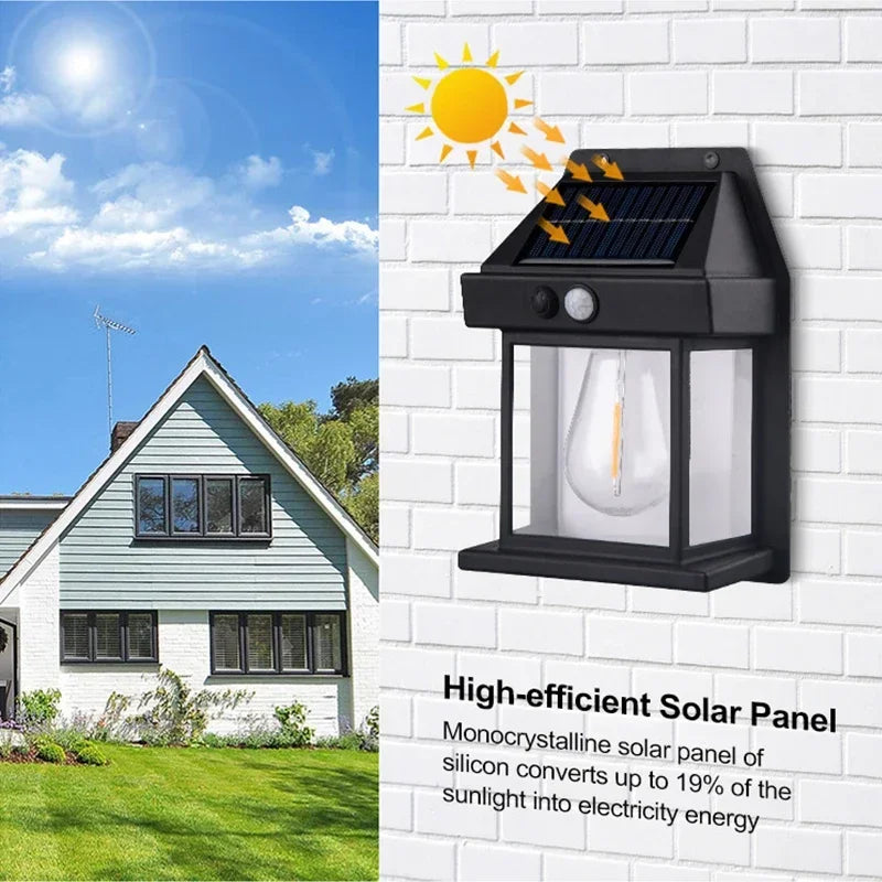 Ecoluz™ | Lâmpada Solar Retro Com Detector De Movimento